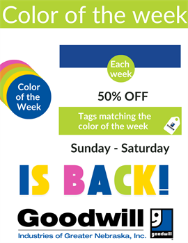 It’s Back! Color of the Week at Goodwill Industries of Greater Nebraska