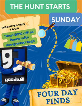 NEW! Four Day Finds at Goodwill of Greater Nebraska's Retail Stores